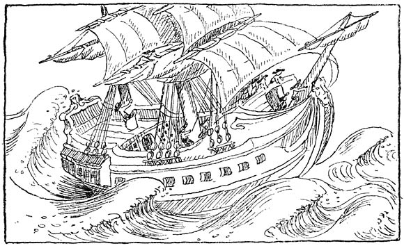 door een geweldigen storm werden verrast.