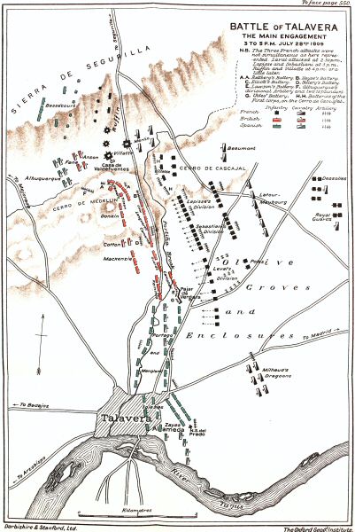 Map of the battle of Talavera