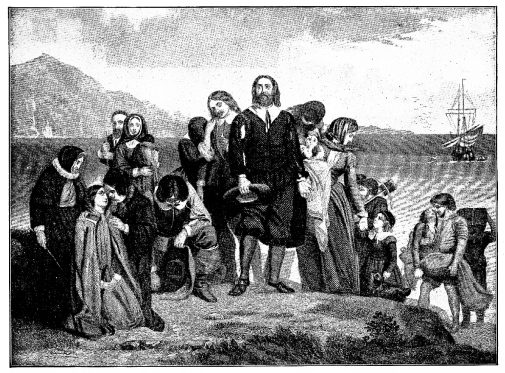 Image unavailable: THE LANDING OF THE PILGRIMS.  “Yes! as my foot was the first that stepped on this rock at the landing, So, with the blessing of God, shall it be the last at the leaving!”  