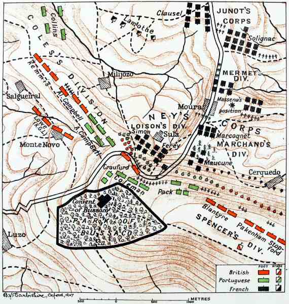 Map of Ney’s attack at Bussaco