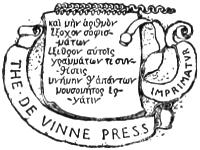 Imprimatur of The De Vinne Press