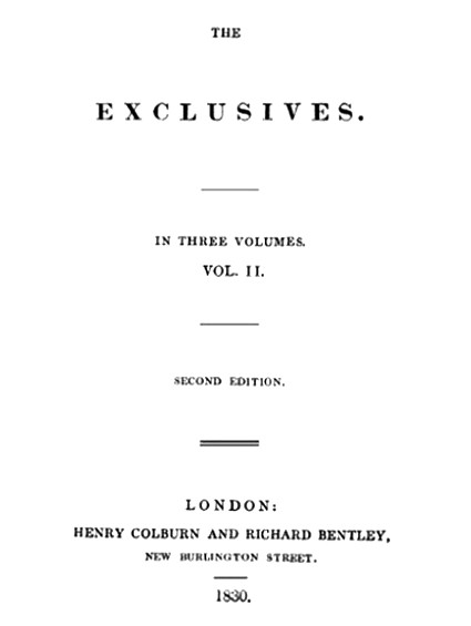 Title page for The Exclusives. Vol. II.