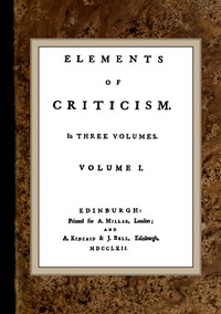 Elements of Criticism, Volume I.