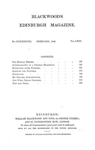 Blackwood's Edinburgh Magazine, Vol. 63, No. 388, February 1848