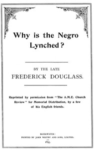 Why is the Negro Lynched?