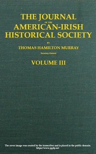 The Journal of the American-Irish Historical Society (Vol. III)