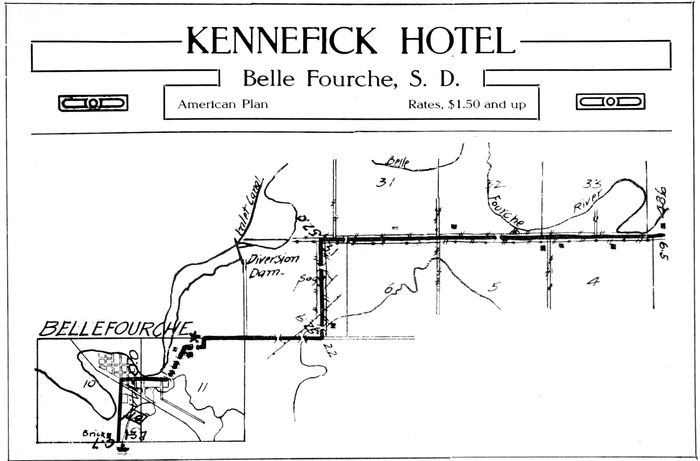 KENNEFICK HOTEL Belle Fourche, S. D. American Plan      Rates, $1.50 and up
