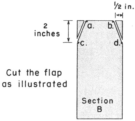 Cut the flap as illustrated