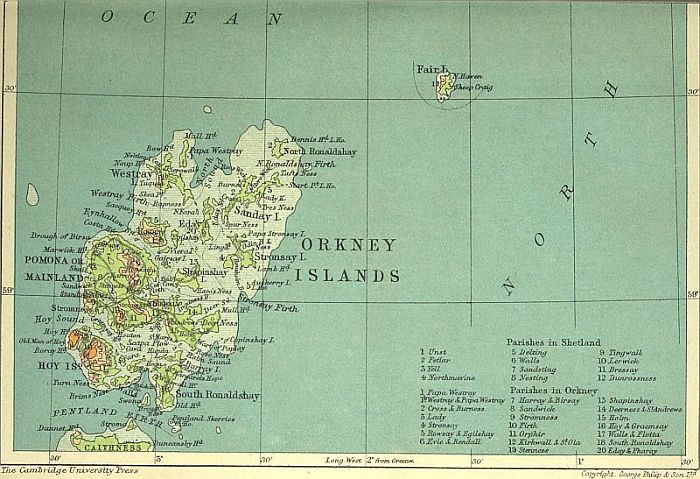 PHYSICAL MAP OF ORKNEY