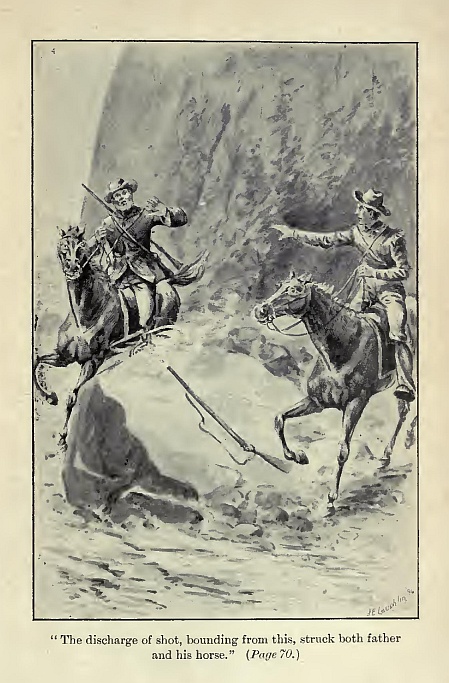 "The discharge of shot, bounding from this, struck both father and his horse."
