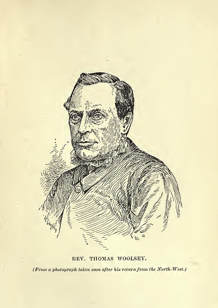 REV. THOMAS WOOLSEY. (From a photograph taken soon after his return from the North-West.)