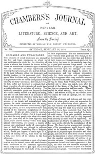 Chambers's Journal of Popular Literature, Science, and Art, No. 738, February 16, 1878