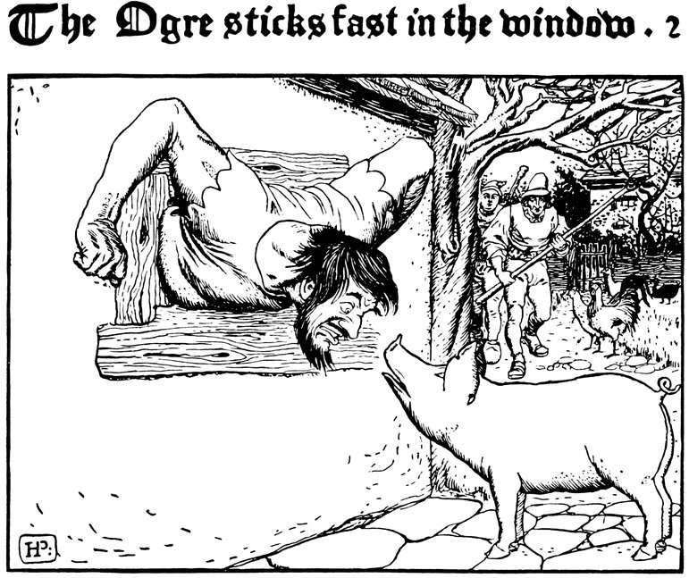 The Ogre sticks fast in the window.