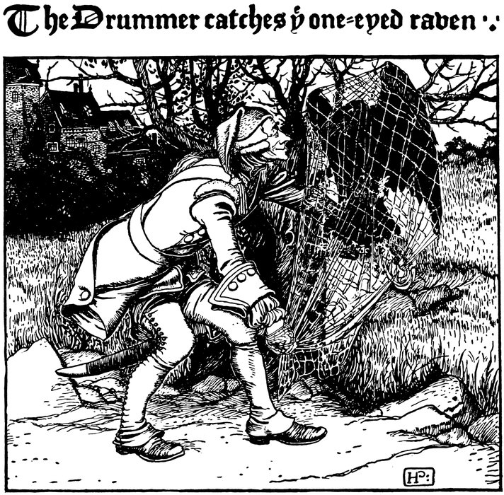 The Drummer catches ye one-eyed raven.
