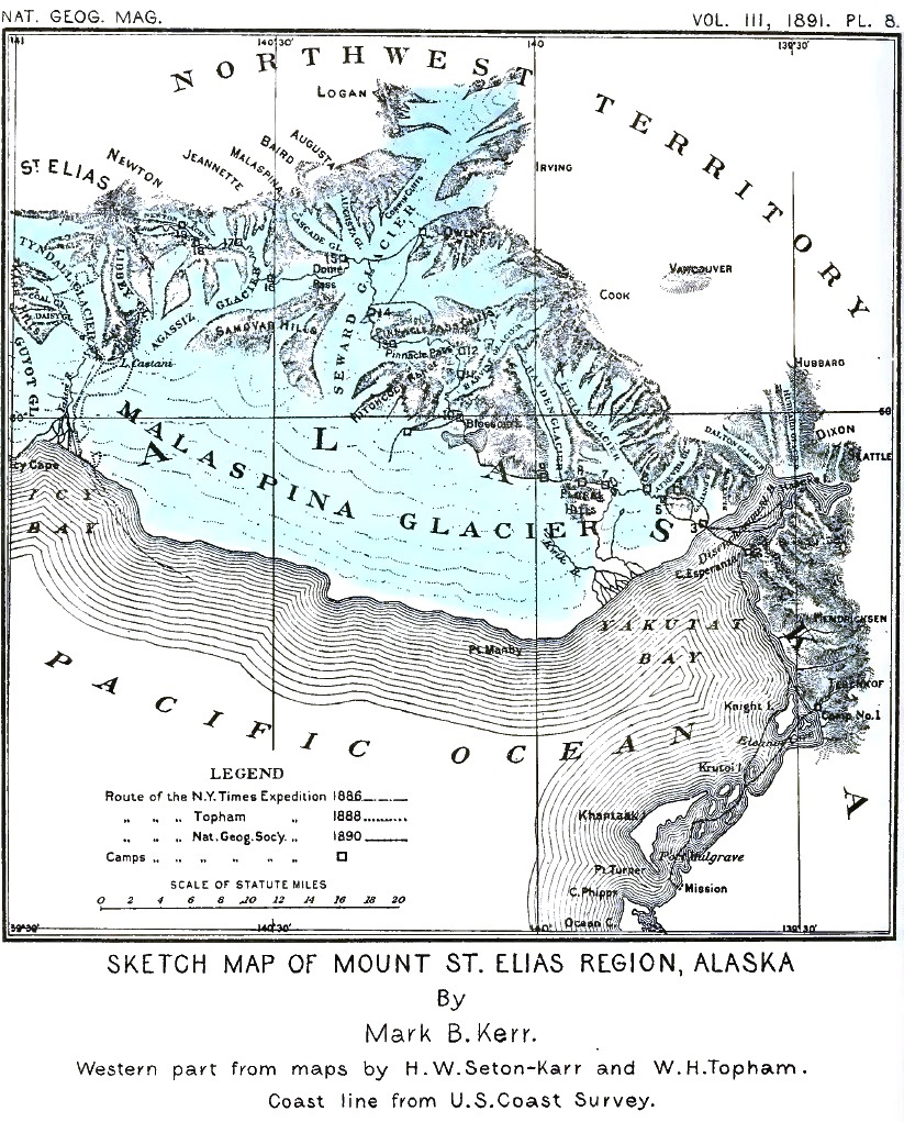 Sketch map of Mt. St. Elias region
