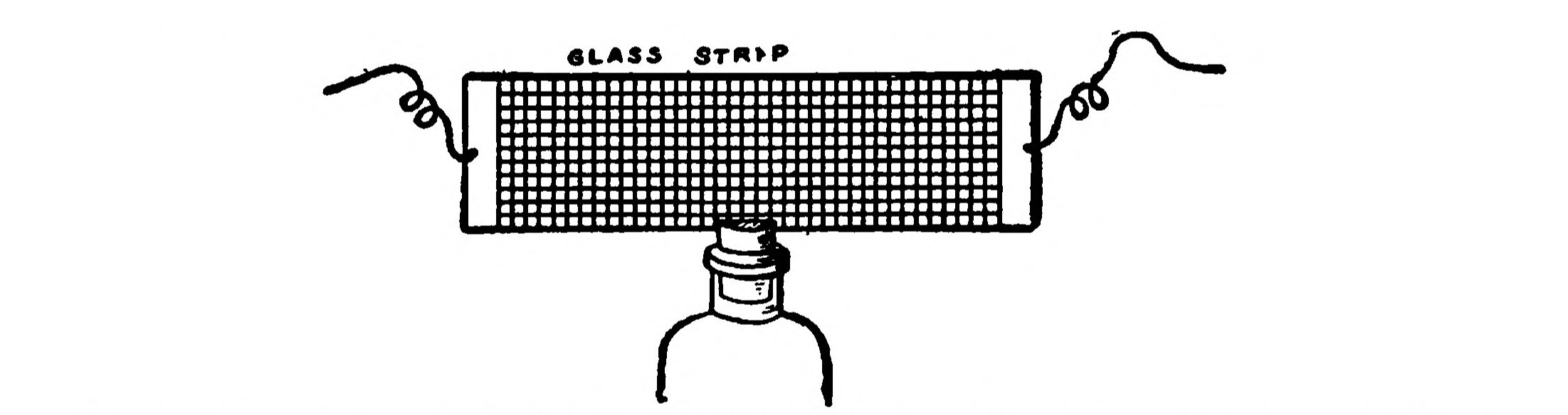 FIG. 18.—The "Lightning Board" is simply a Strip of Glass covered with small Tinfoil Squares.