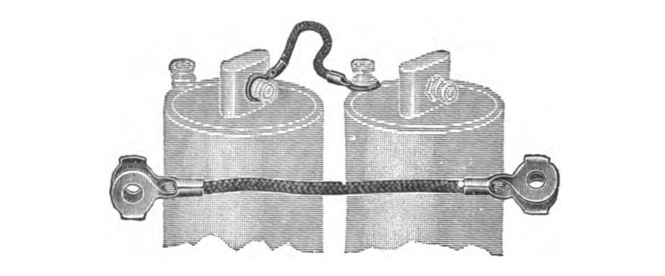 FIG. 36.—Battery Connectors like that shown above can be obtained for 1 1/2 cents each and will be found to be very handy.