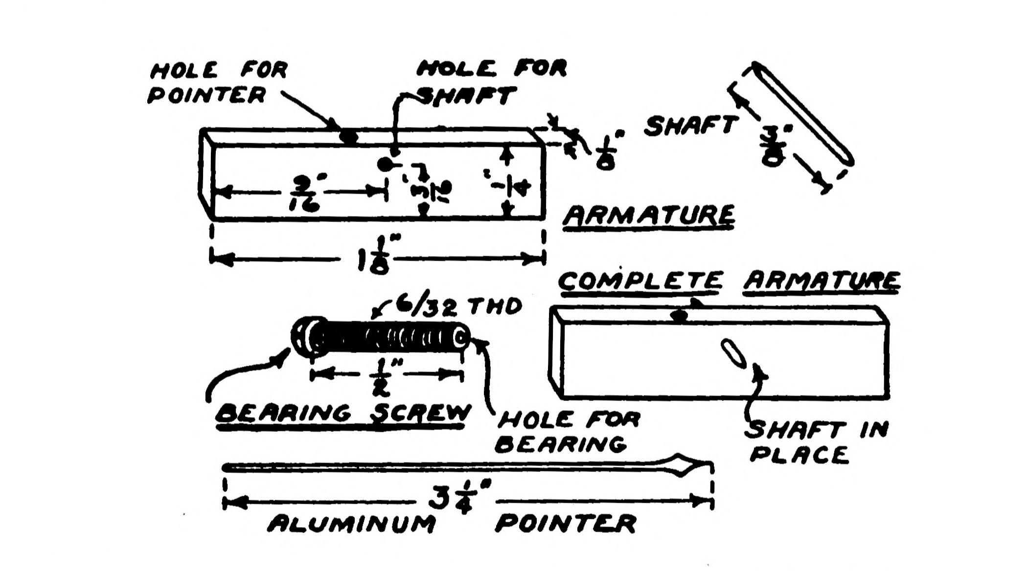 FIG. 69.—Details of the Armature, Bearings and Pointer.