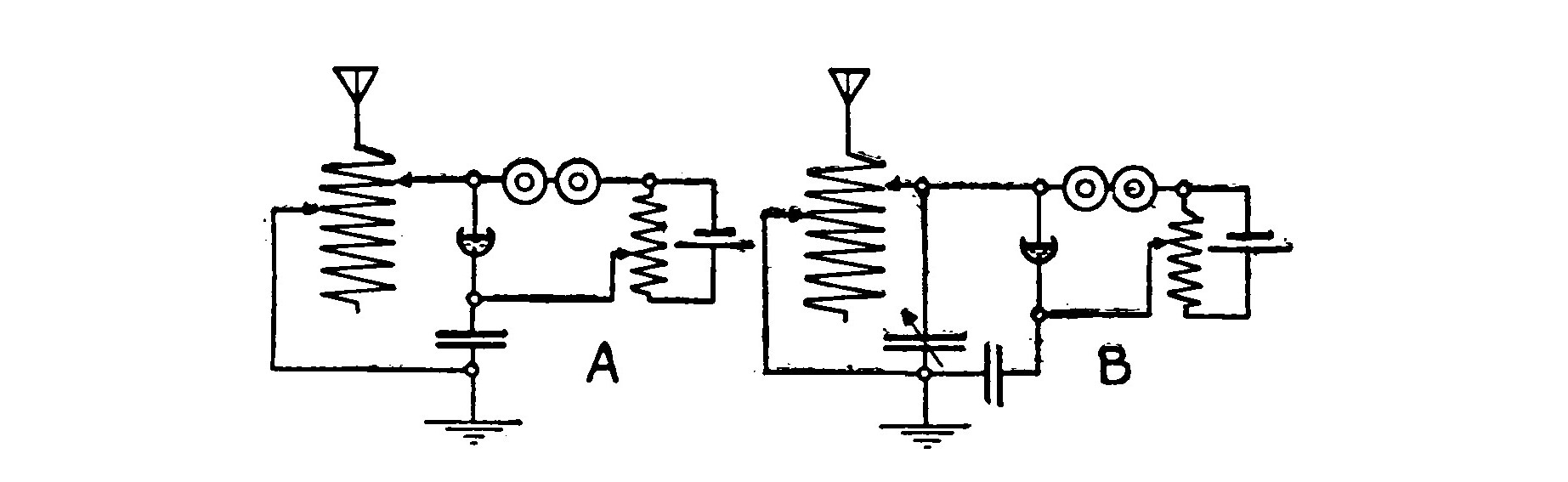 Fig. 137. Tuning Circuit with and without an Adjustable Condenser.