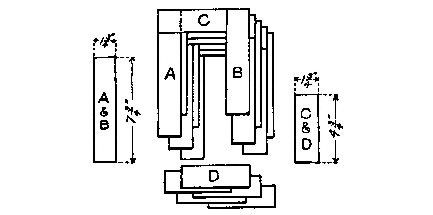 Fig. 44. Assembly and Dimensions of Core.