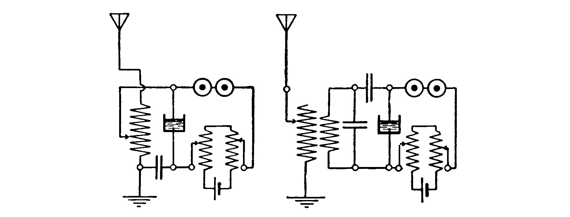 Fig. 93. Electrolytic Detector Circuits.