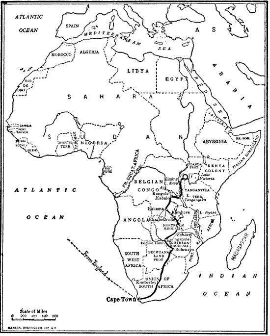 Akeley's route to the gorilla country