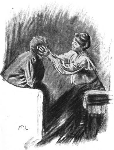 A férfi két halvány arczát az erős kezei közé fogta.