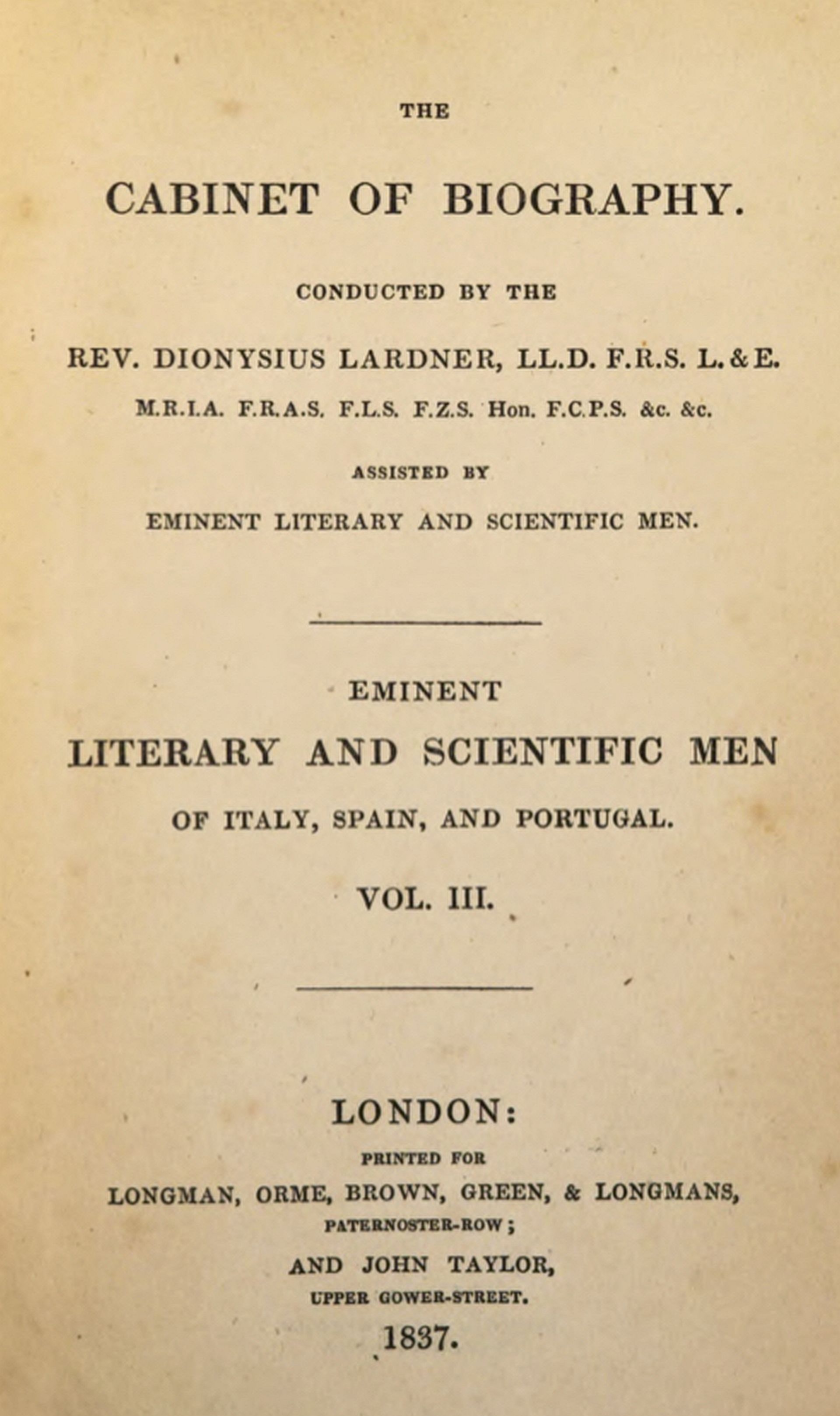 The Project Gutenberg eBook of Eminent literary and scientific men of  Italy, Spain and Portugal, Vol. 3 (of 3), by James Montgmery and Mary  Shelley.