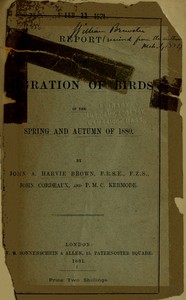 Report on the Migration of Birds in the Spring and Autumn of 1880