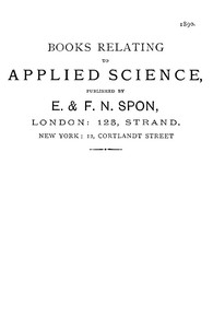 Books Relating to Applied Science, Published by E. & F. N. Spon, 1890.