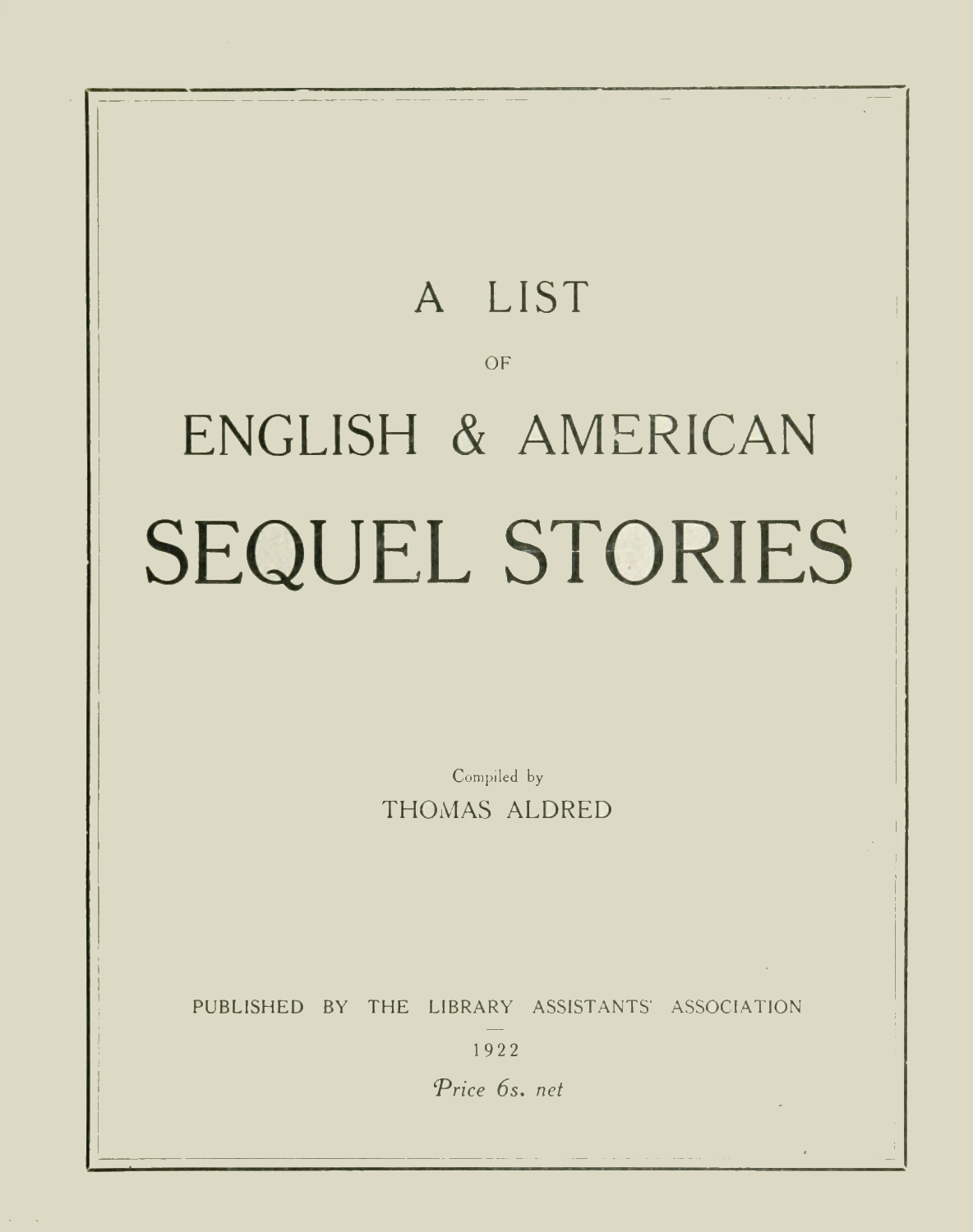 The Project Gutenberg eBook of A List of English & American sequel