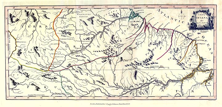 A MAP of Guiana &C. by J. G. Stedman