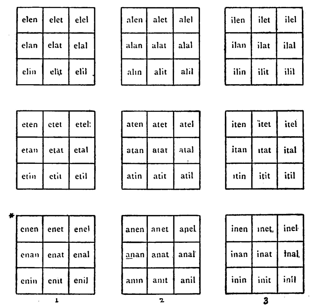 Nine cube faces