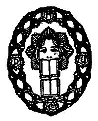 Seal of publisher; woman's face with two open books, surrounded by garland