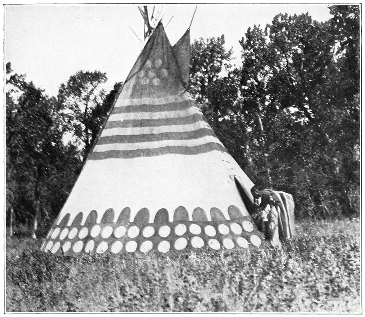 ONESTA ENTERING THE THUNDER TEPEE WITH HIS SACRED BUNDLES