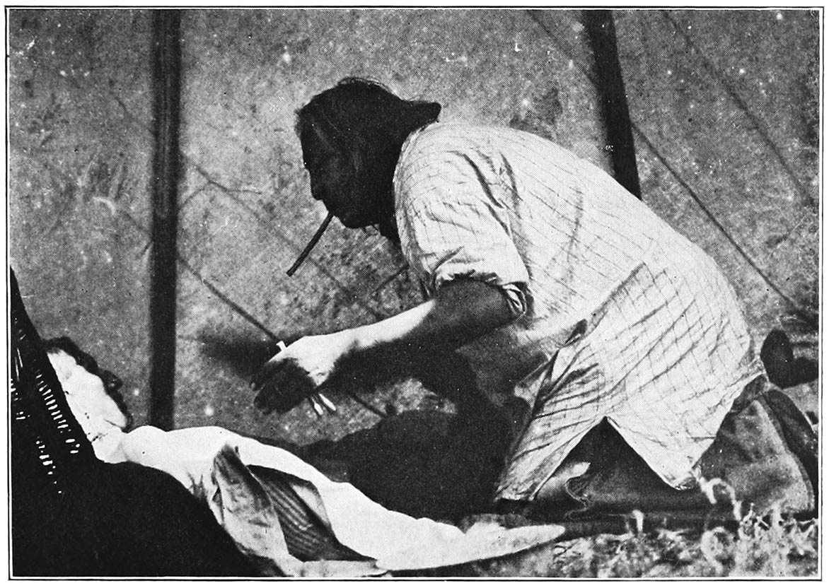 Spraying Yellow Paint through the Wing-Bone of an Eagle