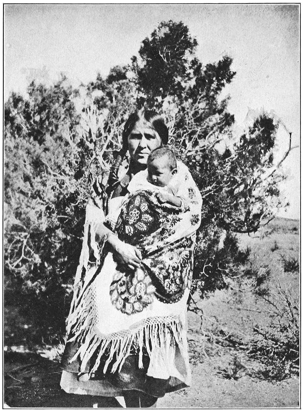 HOPI MOTHER IN GALA DRESS, WITH HER CHILD
