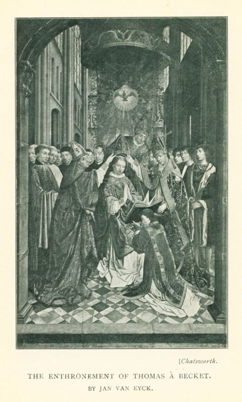 THE ENTHRONEMENT OF THOMAS À BECKET, BY JAN VAN EYCK.