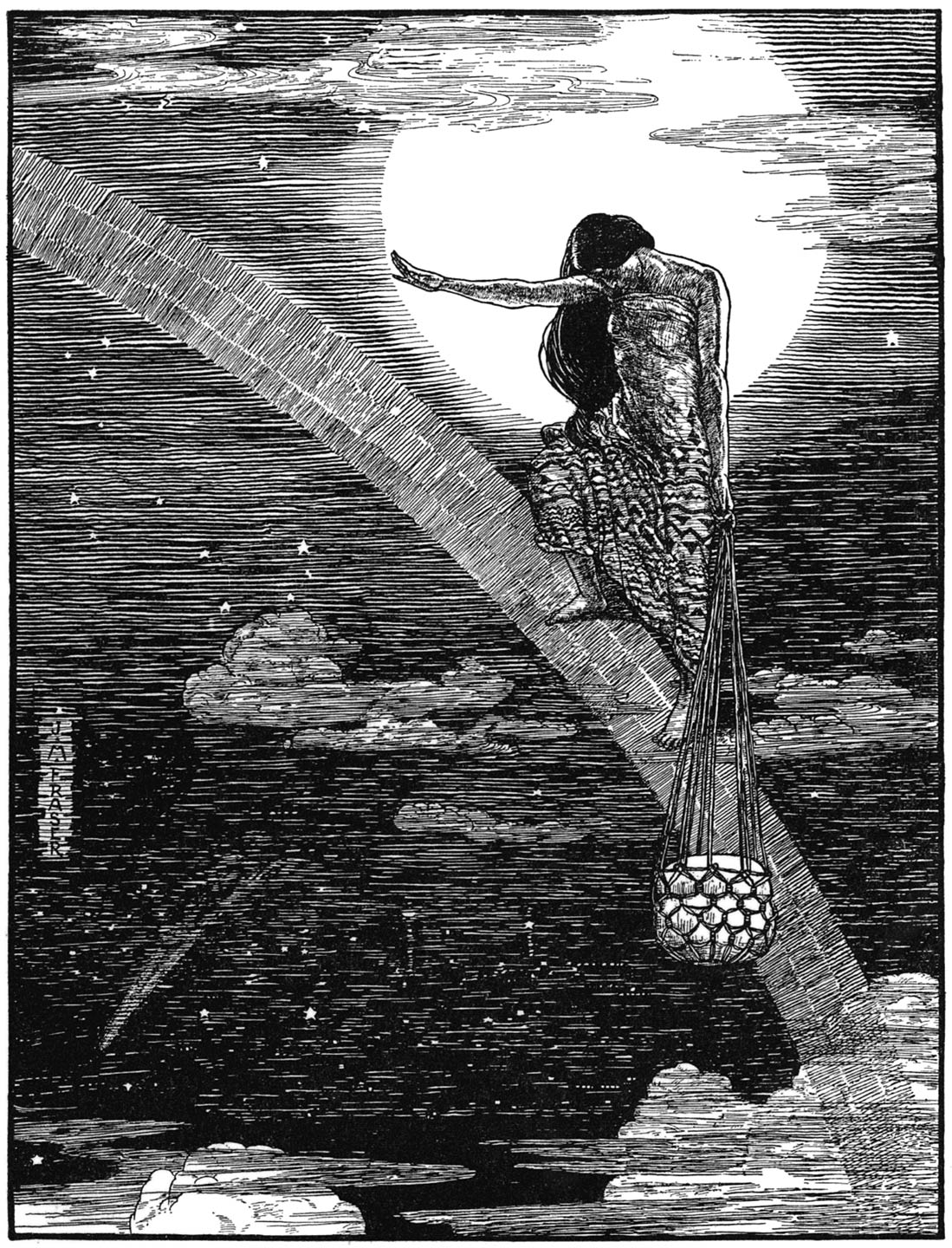 “It made an arching path for her from the rocks up to the heavens. With the net in her hands she went along that path.”