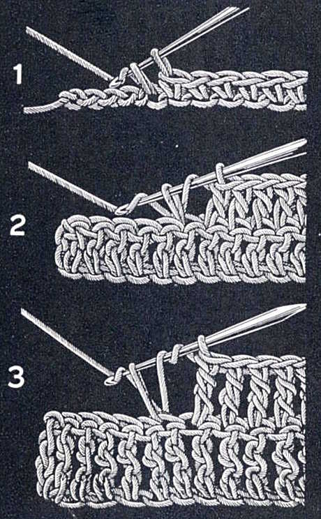 Three crochet stitches