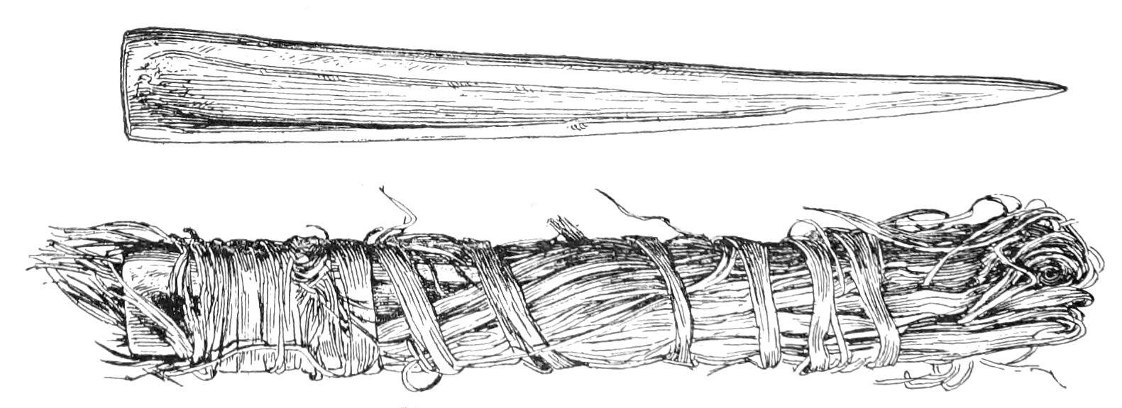 Fig. 32. Dirk and cedar-bark sheath