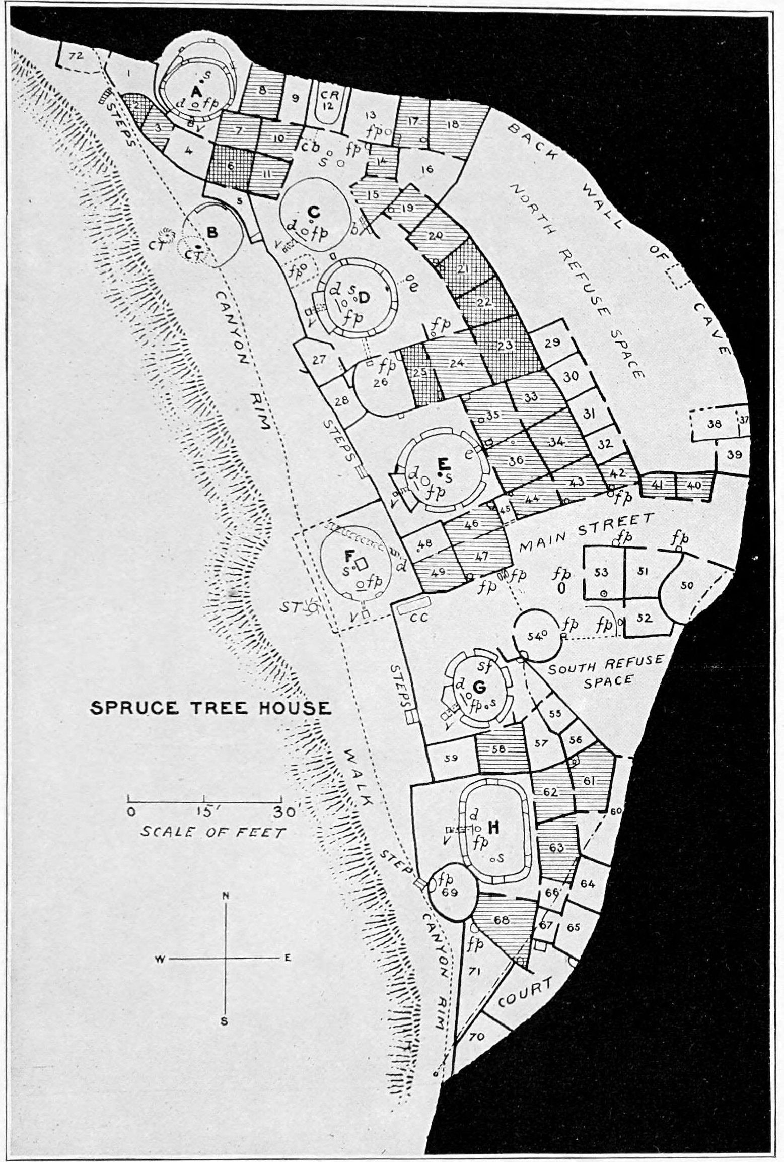 Ground plan of Spruce-tree house