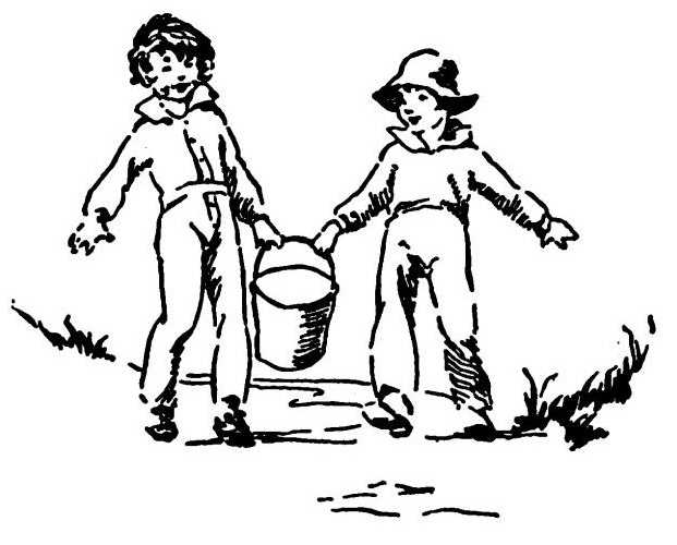 Kids carrying pail
