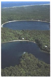 (Aerial view of kettle ponds.)