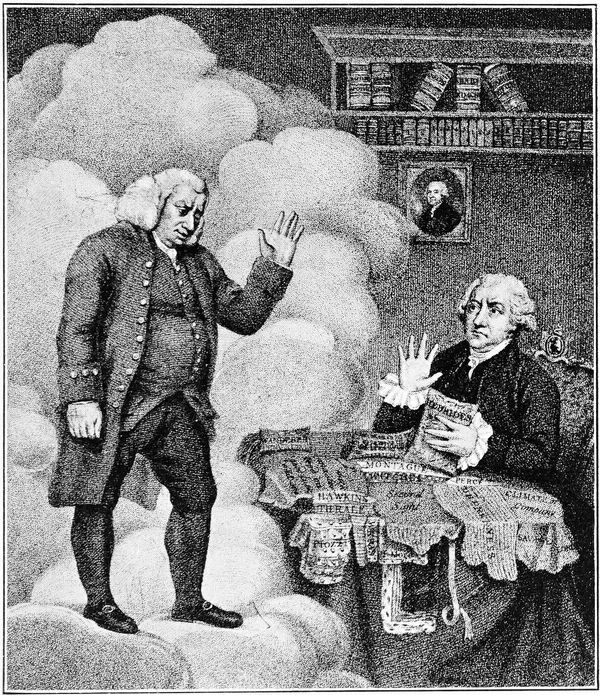 Caricature of Boswell and Johnson’s ghost