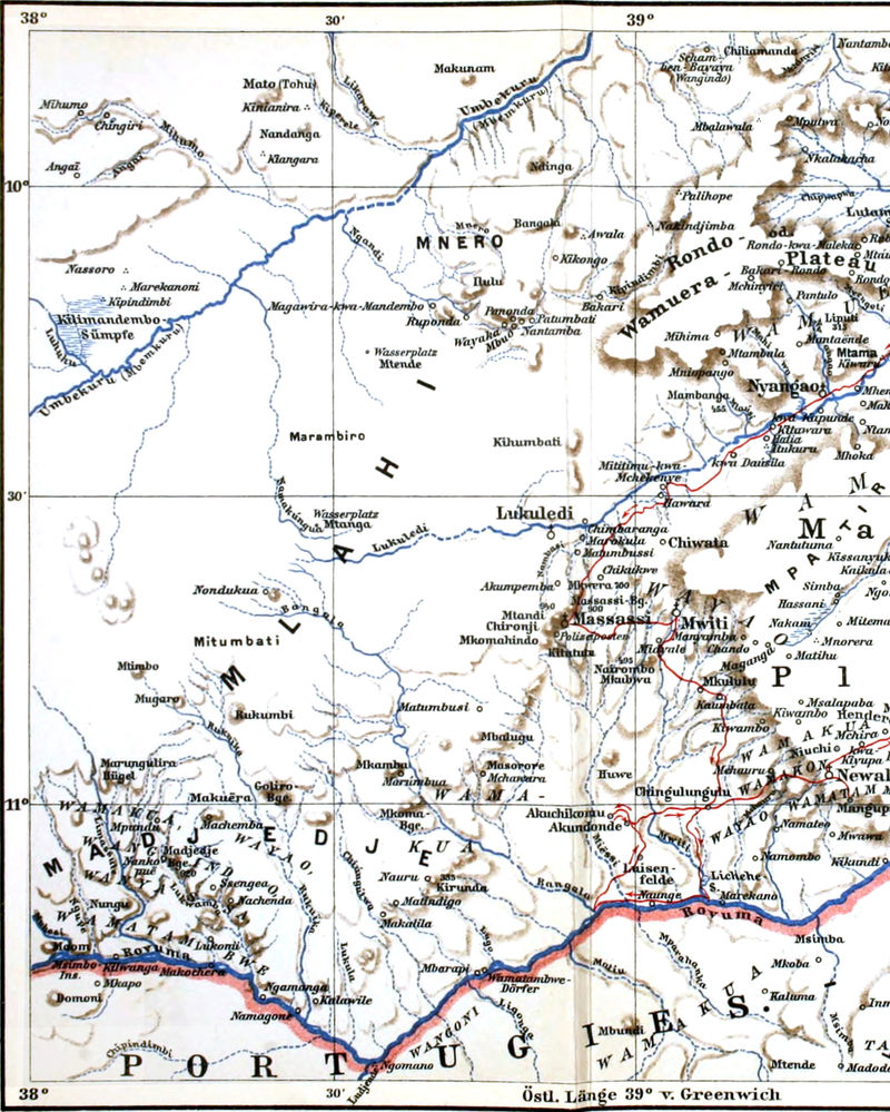Karte Deutsch-Ostafrika,   erster Teil