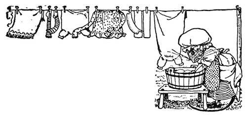 Wash on a clothesline