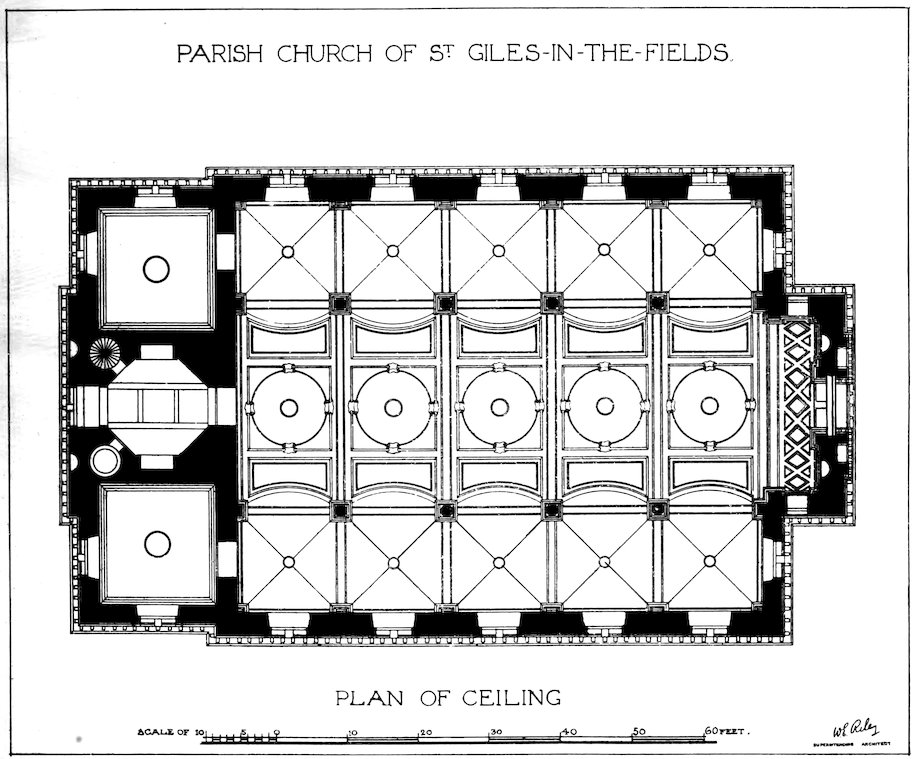 PARISH CHURCH OF S<sup>T</sup>. GILES-IN-THE-FIELDS. PLAN OF CEILING