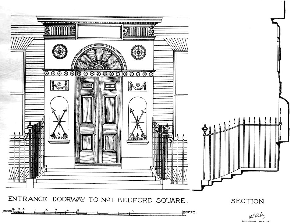 ENTRANCE DOORWAY TO N<sup>O</sup>. 1 BEDFORD SQUARE.