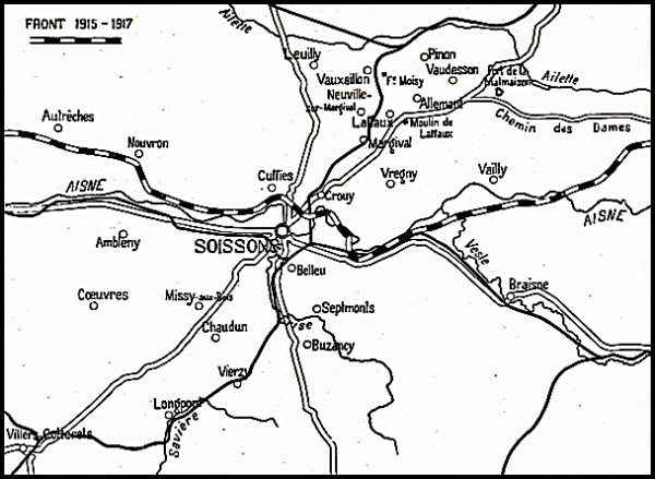 Map of the Front 1915–1917.
